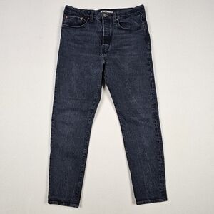 Levi's Premium Wedgie Jeans Straight Leg Vintage Wash Black Size 30